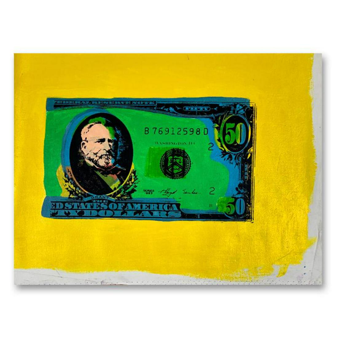 Steve Kaufman (1960-2010) "50 Dollar Bill" Hand Signed (1 of 2)