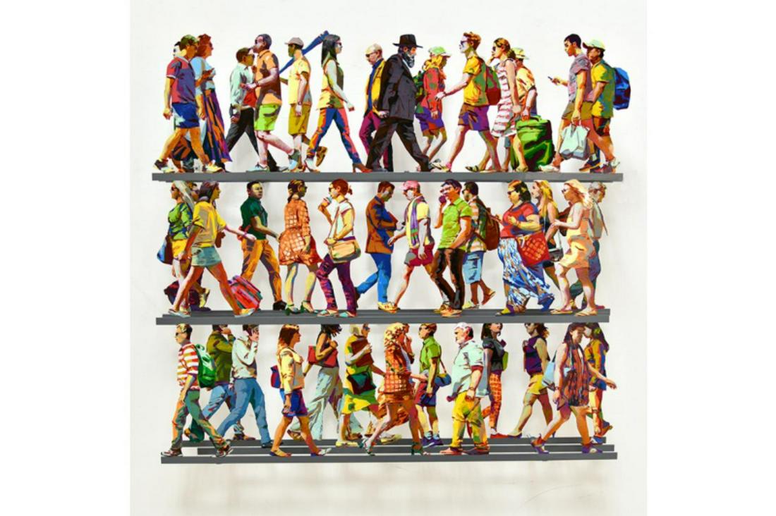David Gerstein Mixed Media on 3 Layers of Aluminium: Artist: David Gerstein. Medium: Mixed Media on 3 Layers of Aluminium. Title: 5th Avenue M . Signature: Hand Signed and numbered /150. Size: W:78 x H:70cm. Certificate of authenticity: Is included. Ref