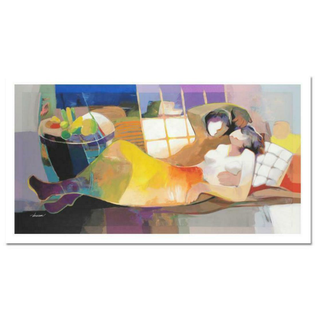 Hessam Abrishami "Daylight Dream" Limited Edition: "Daylight Dream" is a limited edition serigraph on canvas by Hessam Abrishami, numbered and hand signed by the artist. Includes Certificate of Authenticity. Measures approx. 48" x 24" (image). Referen