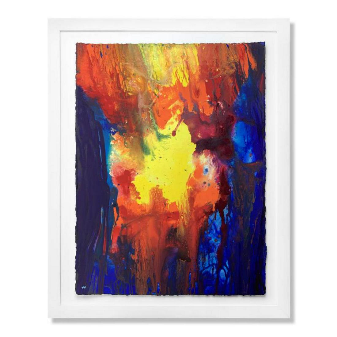 Wyland, "Abstract" Framed Original Watercolor Painting (1 of 2)