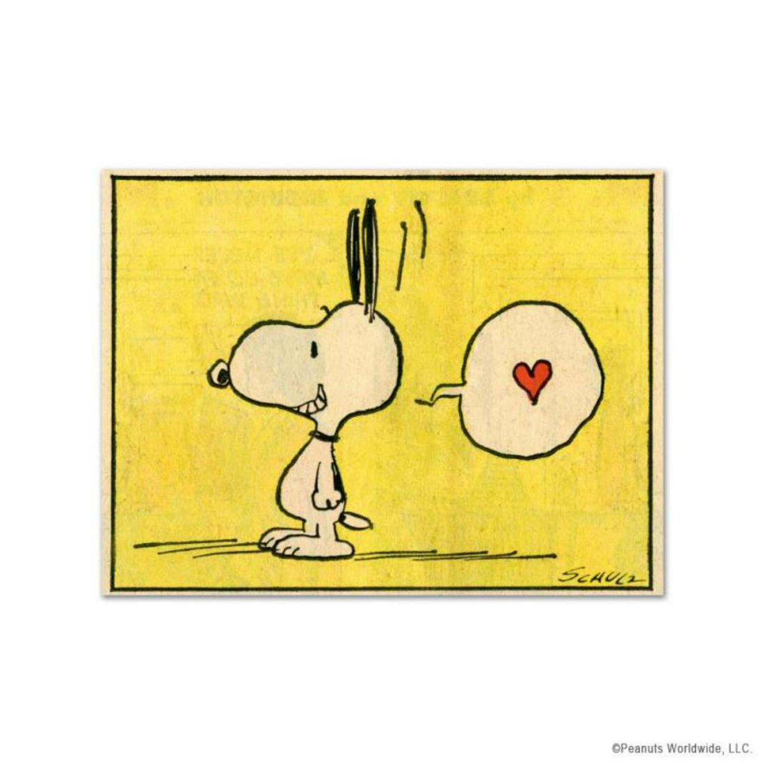 Peanuts, "Heart" Hand Numbered Limited Edition Fine Art: A vibrant and striking edition portraying the simple yet emotive art of Charles. M. Schulz, creator of PEANUTS . You'll love the color, it really POPS in person! A celebration of the classic comic sty
