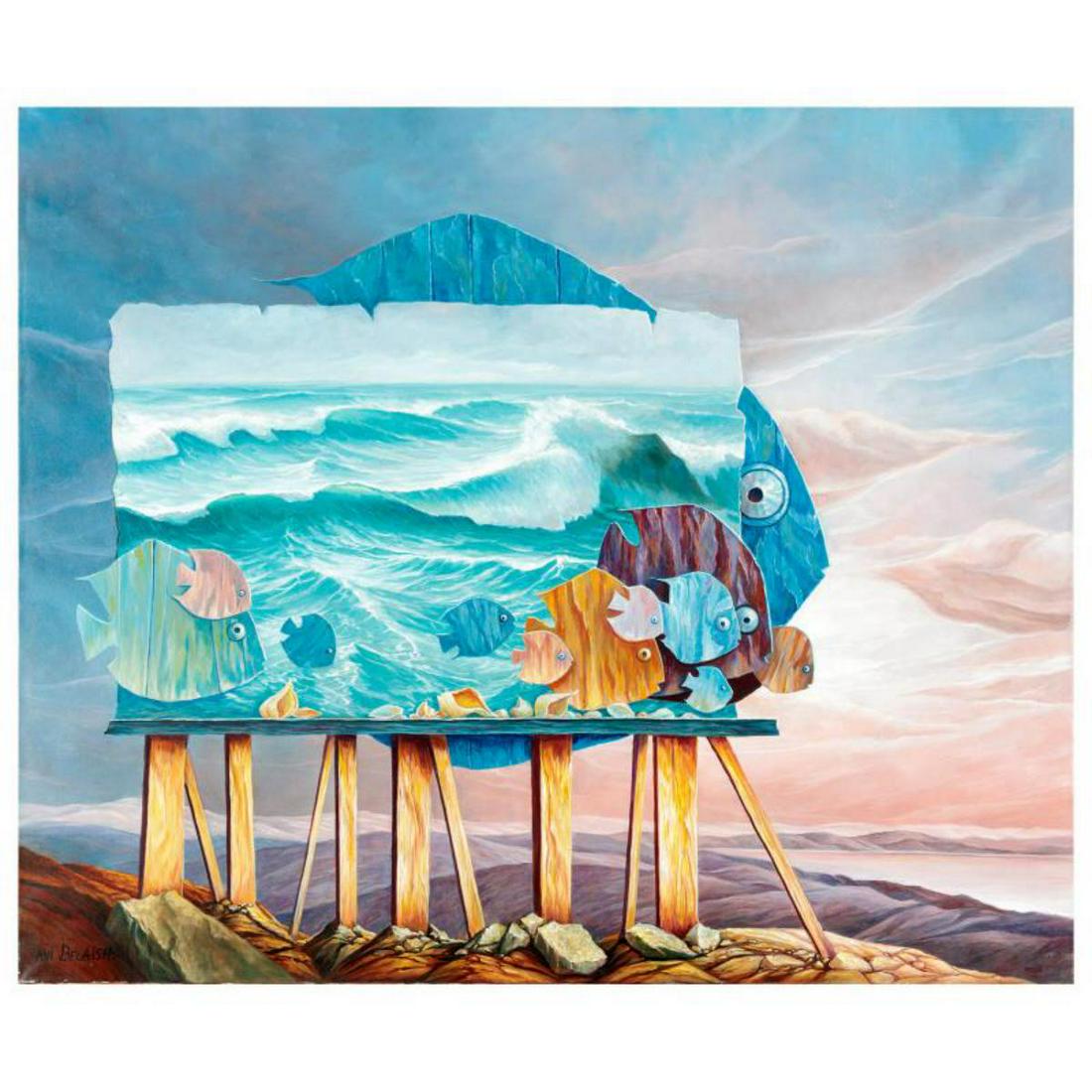 Avi Belaish, Original Acrylic Painting on Canvas (40" x: This is an original acrylic painting on stretched canvas by Avi Belaish, hand signed by the artist. Includes Letter of Authenticity. Measures approx. 40" x 48" (image). ** Please note: there are scuff