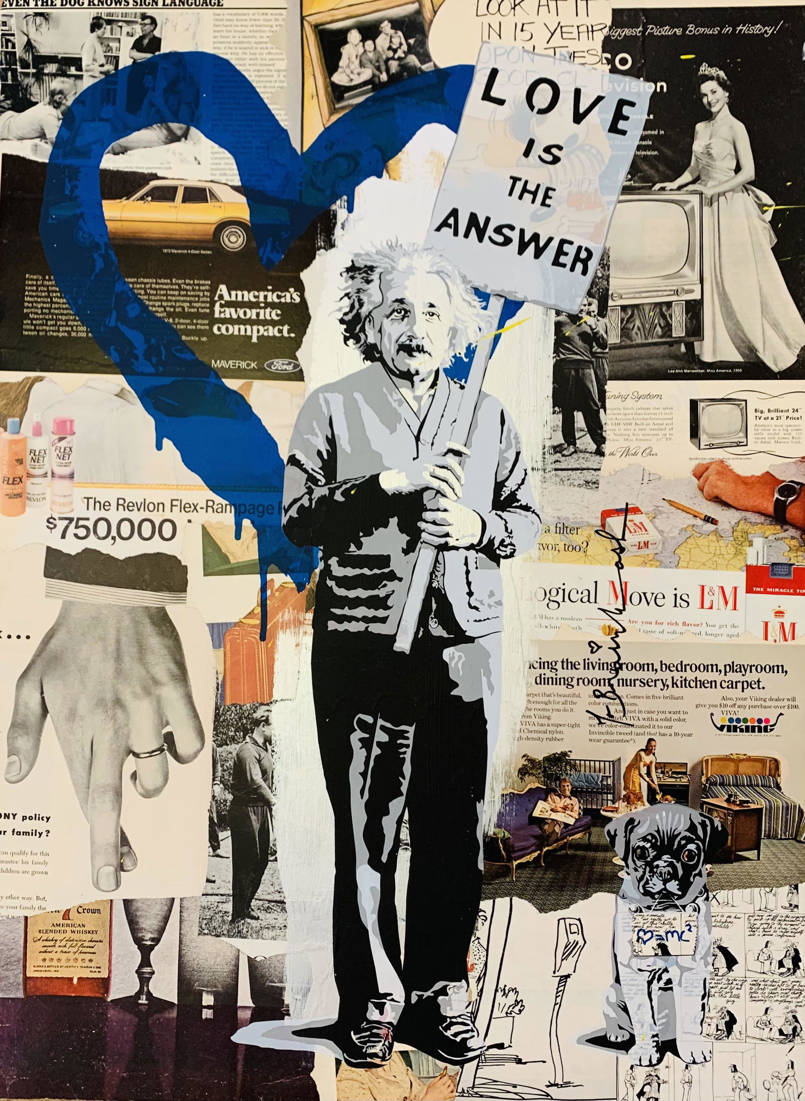 Mr. Brainwash, "Love is the Answer" One-of-a-Kind Mixed (1 of 5)