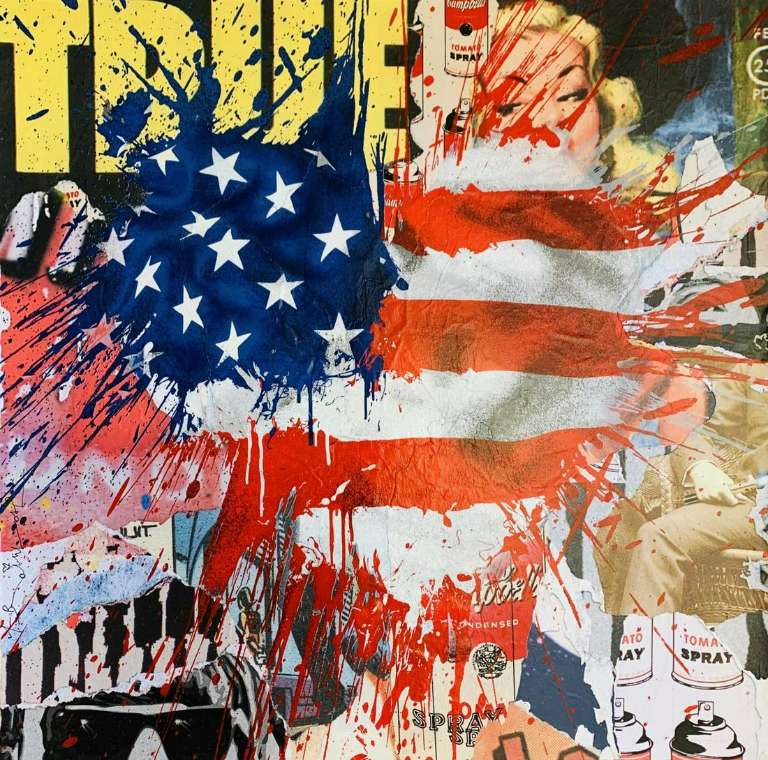 Mr. Brainwash Original Mixed Media (Silkscreen and: Artist: Mr. Brainwash. Medium: Original Mixed Media (Silkscreen and Mixed Media on Paper). Title: Moments of Silence. Signature: Hand Signed. Size: 22.5x22.5". Certificate of authenticity: Is included