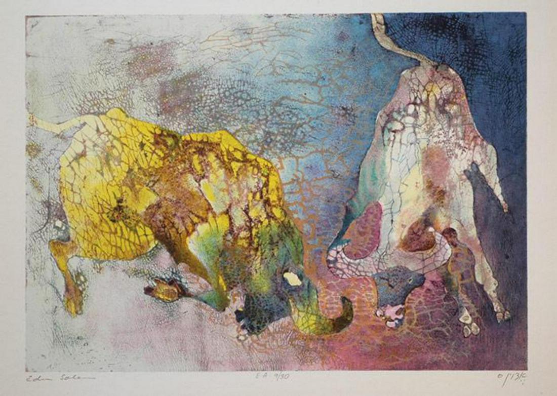 Edwin Salomon- Original Serigraph "Confrontation" (1 of 1)