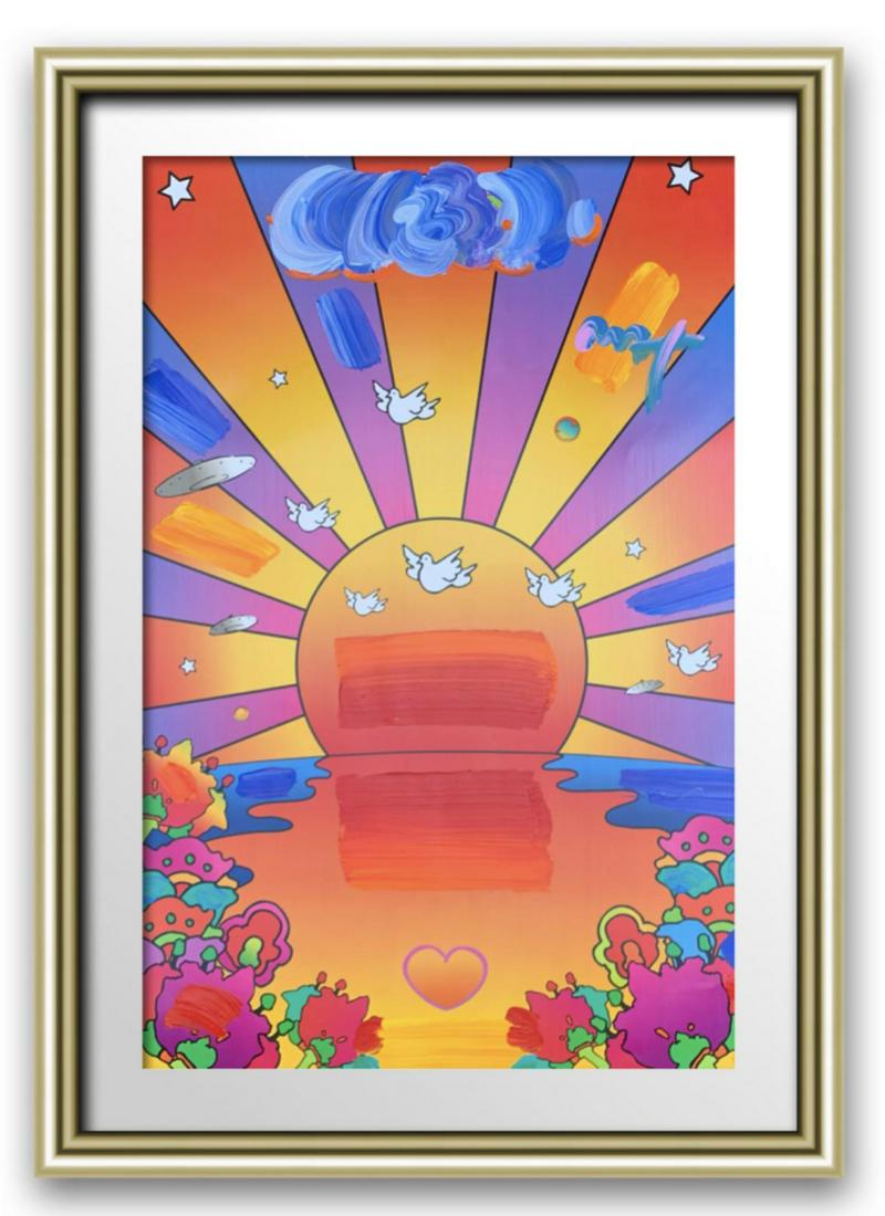 Peter Max Acrylic Mixed Media on Paper "Sunrise" (1 of 5)