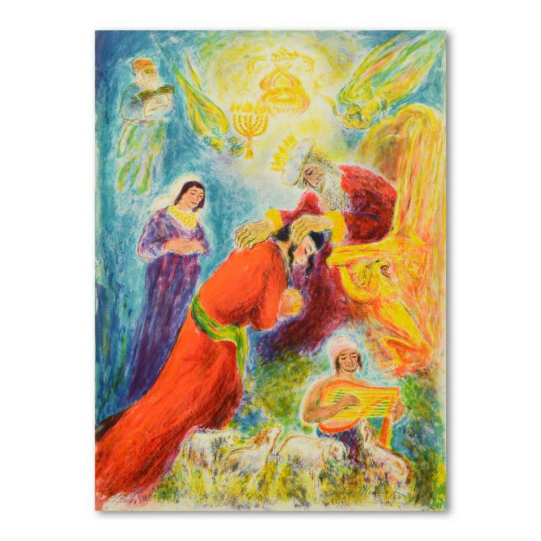 Ira Moskowitz (1912-2001), "Blessing" Limited Edition: "Blessing" is a limited edition lithograph on paper by Ira Moskowitz (1912-2001), numbered and hand signed by the artist. Includes Letter of Authenticity. Measures approx. 21" x 30" (image). Reference