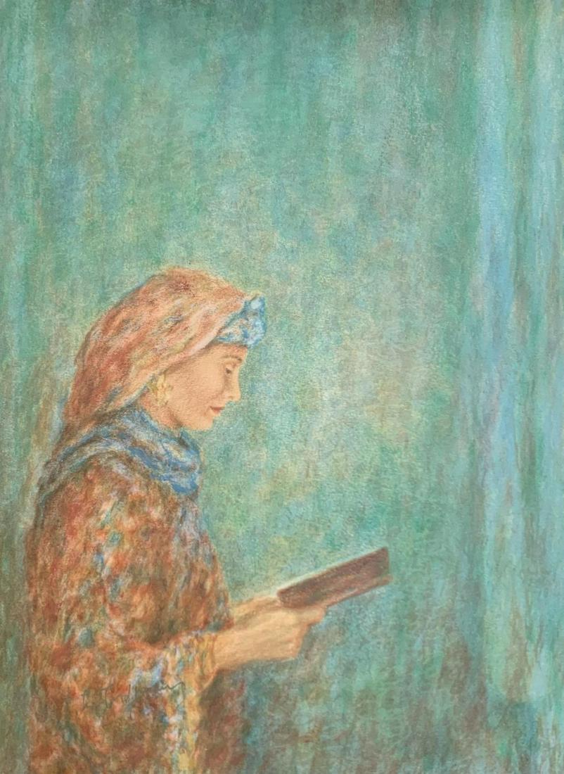 Itzhak Tordjman Pastel paint over lithograph on paper (1 of 1)