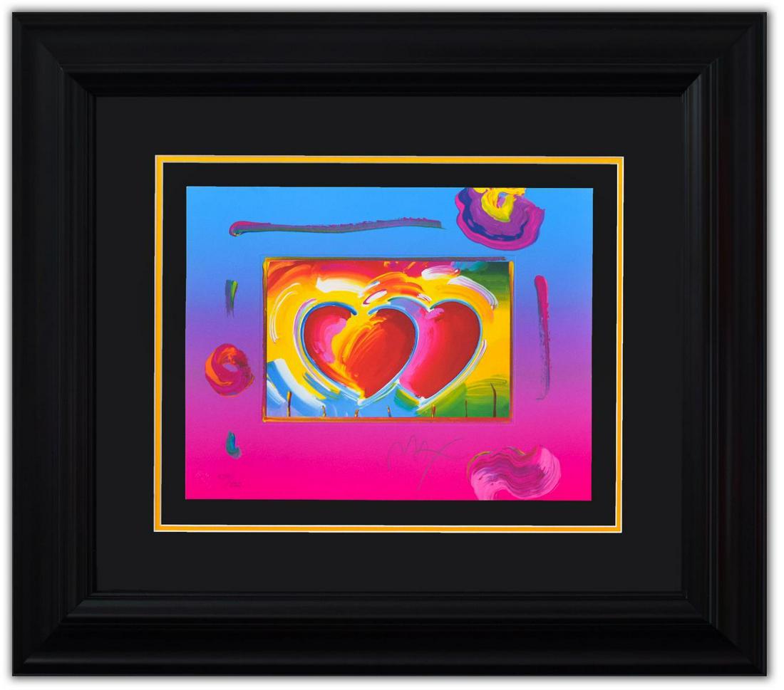 Peter Max- Original Lithograph "Two Hearts on Blends" (1 of 3)