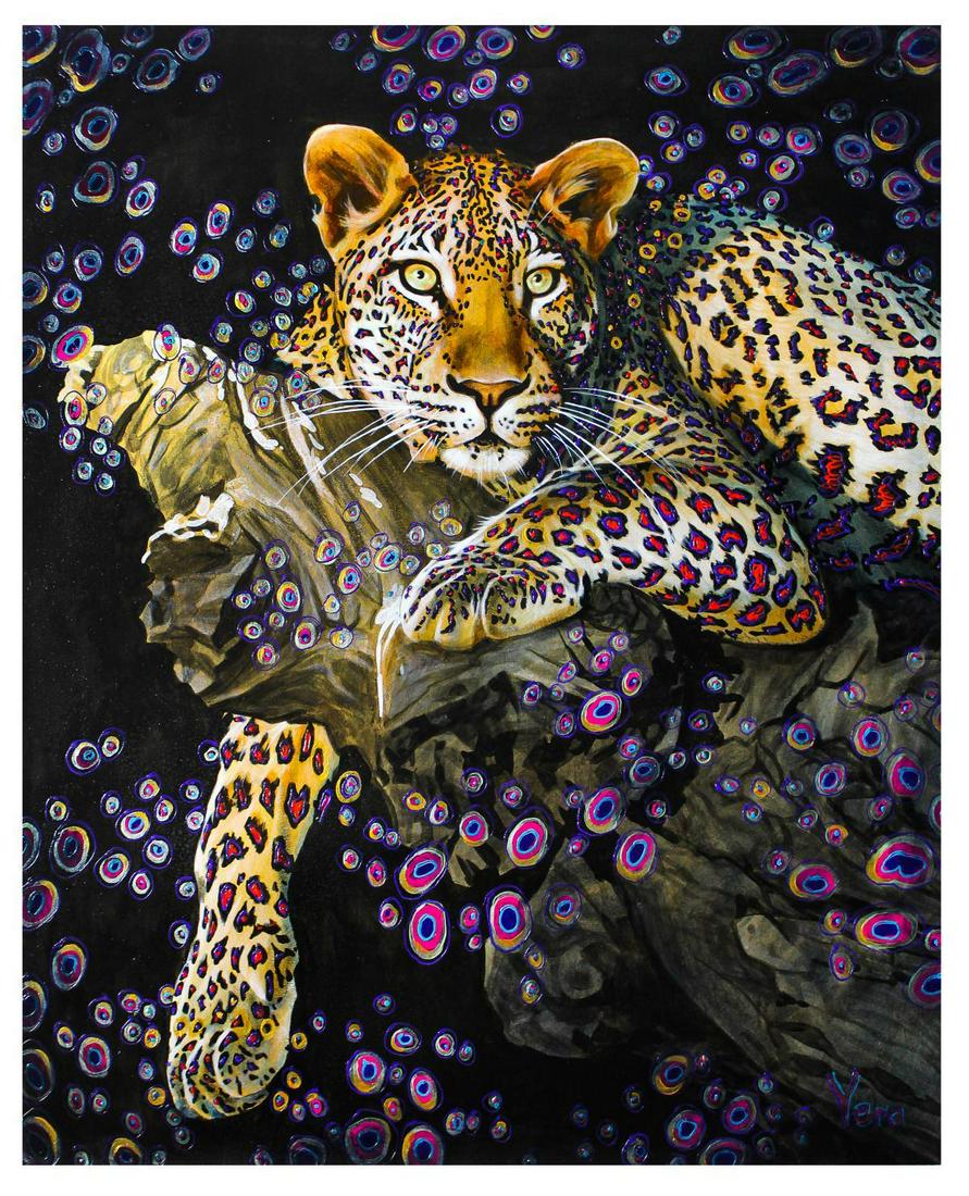 Vera V. Goncharenko- Original Oil on Canvas "Hiding on (1 of 2)