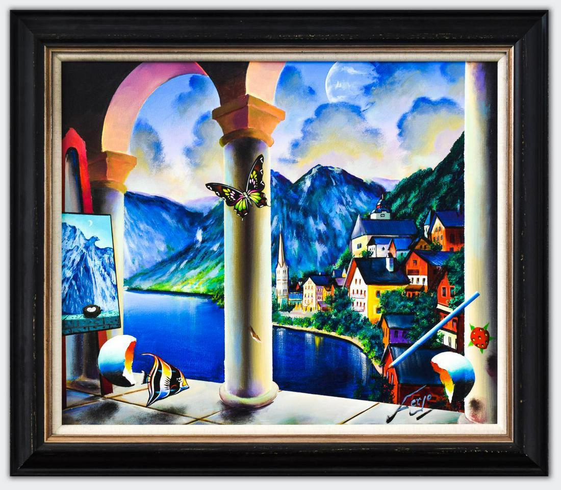 Ferjo- Original Oil on Canvas "Mountain Lake" (1 of 3)