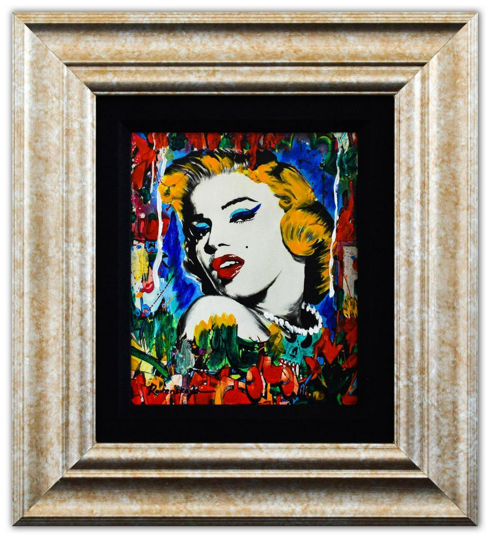 Nastya Rovenskaya- Mixed Media "Marilyn Monroe I": Artist: Nastya Rovenskaya. Medium: Mixed Media. Title: Marilyn Monroe I. Size (Unframed): 10" x 8". Certificate of Authenticity: From the publisher. Reference# 13711.