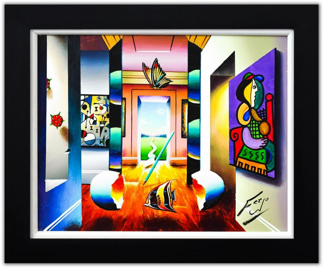 Ferjo- Original Oil on Canvas "Sideways View" (1 of 3)