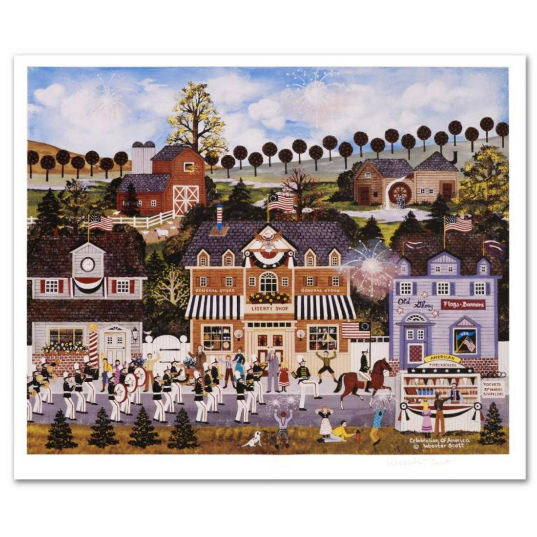 Jane Wooster Scott, "Celebration of America" Hand: Cozy, down-home images of a bygone era when life was simpler - this is the feeling captured in the creations of one of the world's most recognized artists. "Celebration of America" is a limited editio