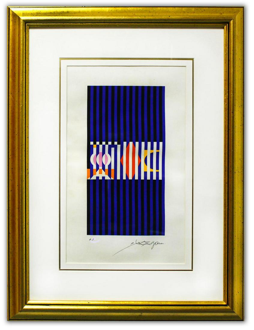 Yaacov Agam- Original Silkscreen on parchment Paper (1 of 3)