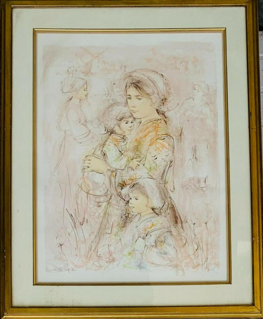 EDNA HIBEL LITHOGRAPH ON PAPER "MOTHER & CHILD" (1 of 1)