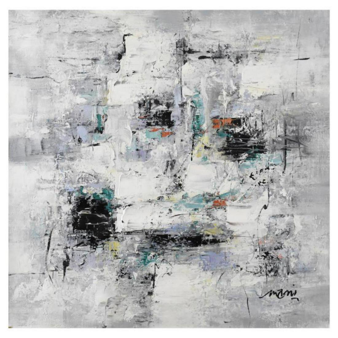 Mani, Original Oil Painting on Canvas (45" x 45"), Hand: This is an original oil painting on canvas by Mani, hand signed by the artist. Includes Letter of Authenticity. Measures approx. 45" x 45" (image). This piece was previously stretched. Reference #: 25
