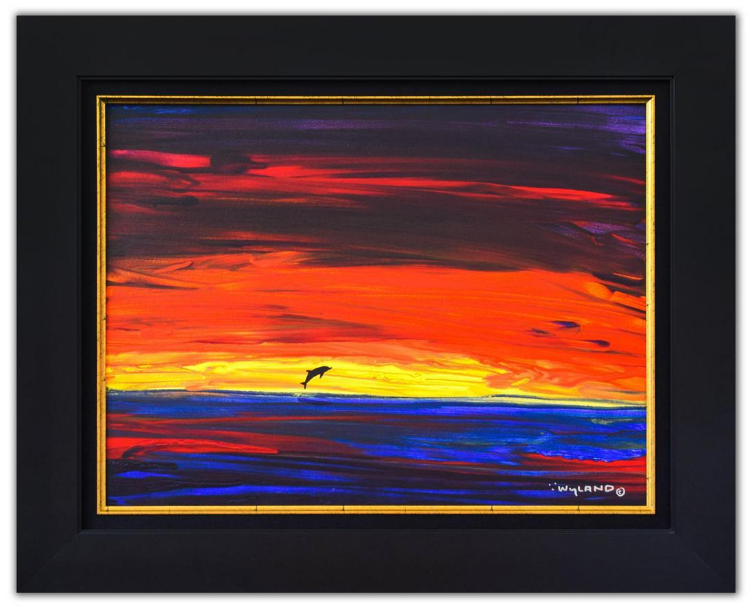 Wyland- Original Painting on Canvas "Dolphin Rise" (1 of 3)