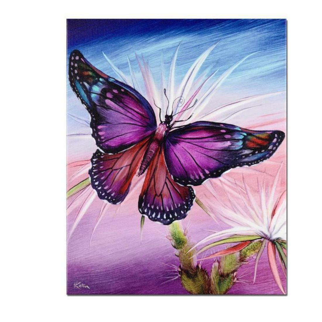 "Rainbow Butterfly" Limited Edition Giclee on Canvas by (1 of 2)