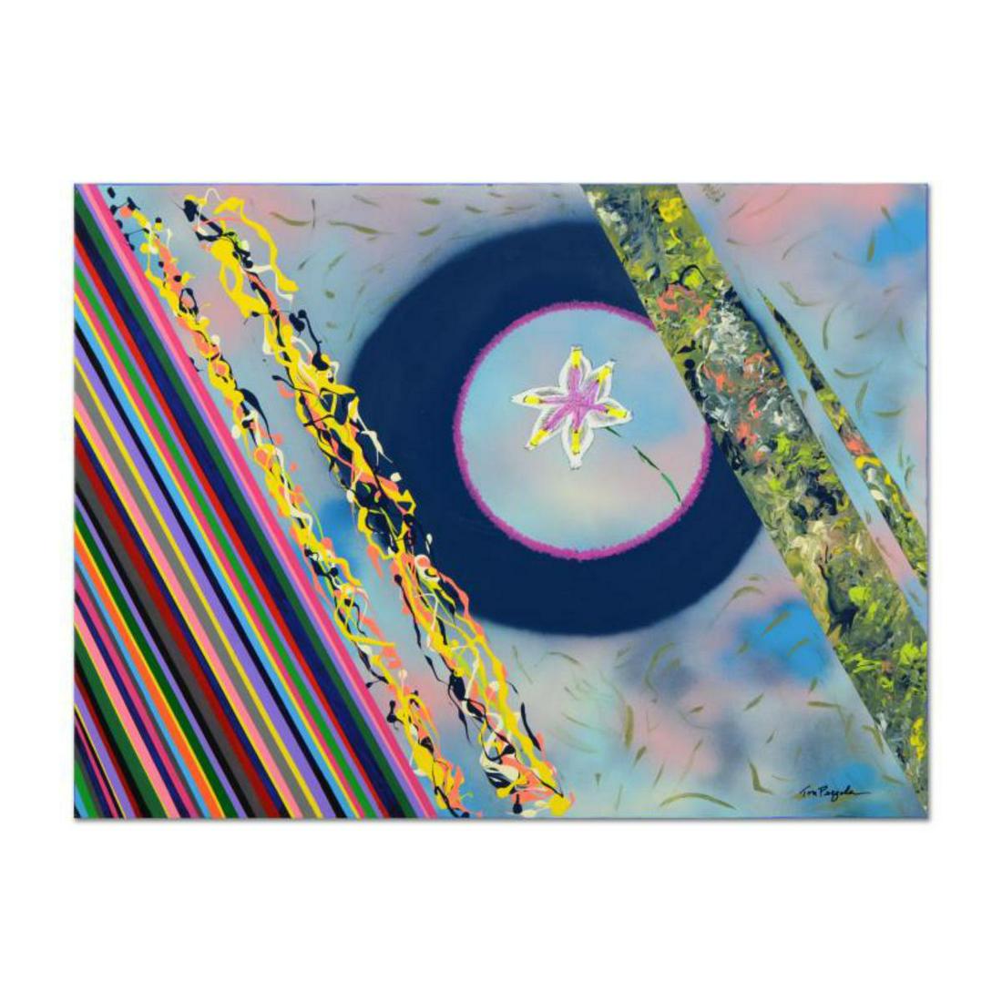 Tom Pergola, "Lone Flower" Original Acrylic Painting on (1 of 2)