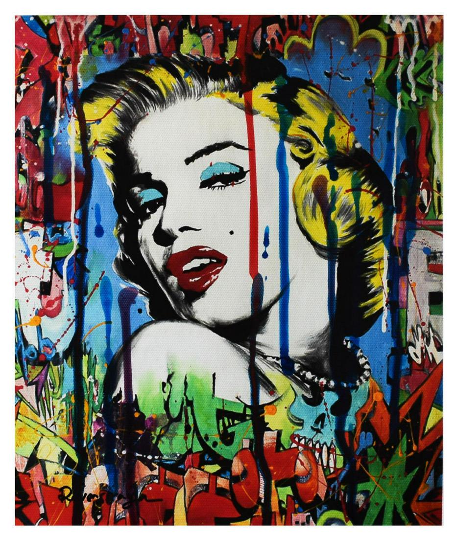 Nastya Rovenskaya- Mixed Media "Marilyn Monroe I": Artist: Nastya Rovenskaya. Medium: Mixed Media. Title: Marilyn Monroe I. Size (Unframed): 10" x 8". Certificate of Authenticity: From the publisher. Reference# 12278.