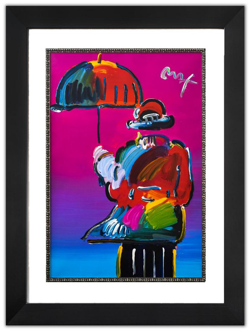 Peter Max- Original Mixed Media "Umbrella Man" (1 of 4)