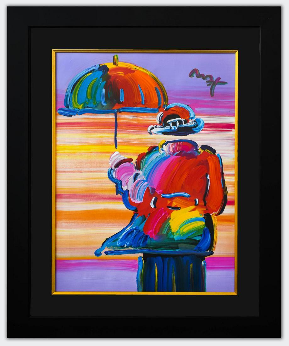 Peter Max- Original Mixed Media "Umbrella Man" (1 of 4)