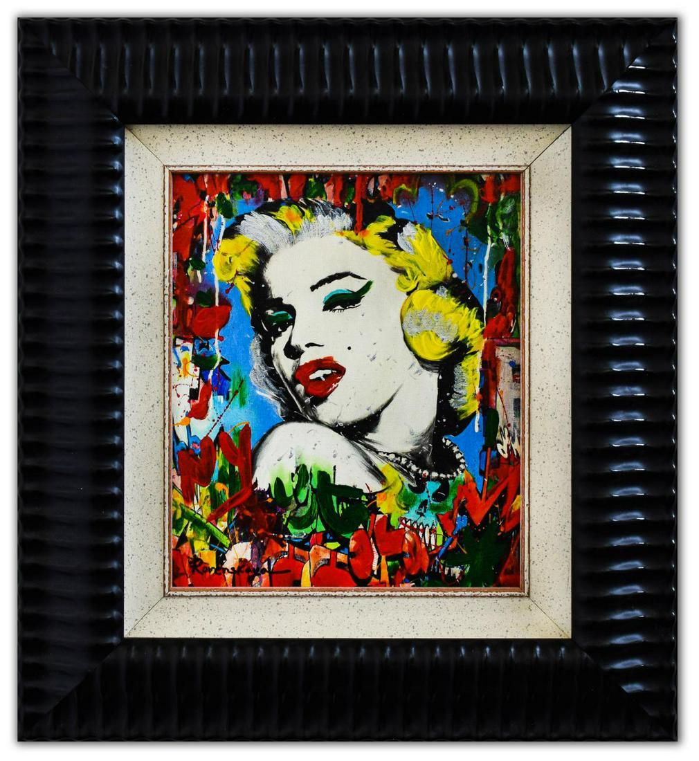 Nastya Rovenskaya- Mixed Media "Marilyn Monroe I": Artist: Nastya Rovenskaya. Medium: Mixed Media. Title: Marilyn Monroe I. Size (Unframed): 10" x 8". Certificate of Authenticity: From the publisher. Reference# 13715.
