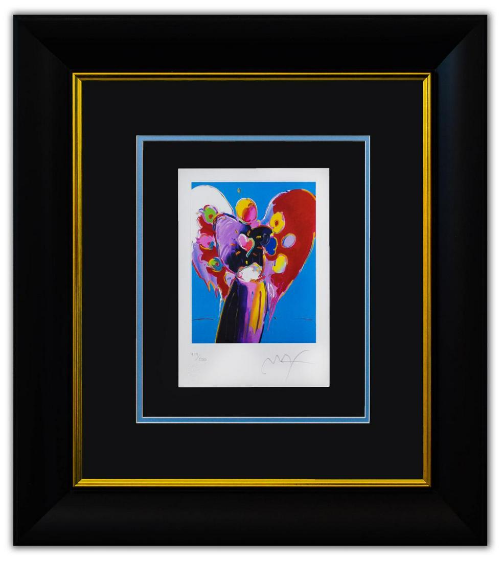 Peter Max- Original Lithograph "Blue Angel with Heart" (1 of 2)