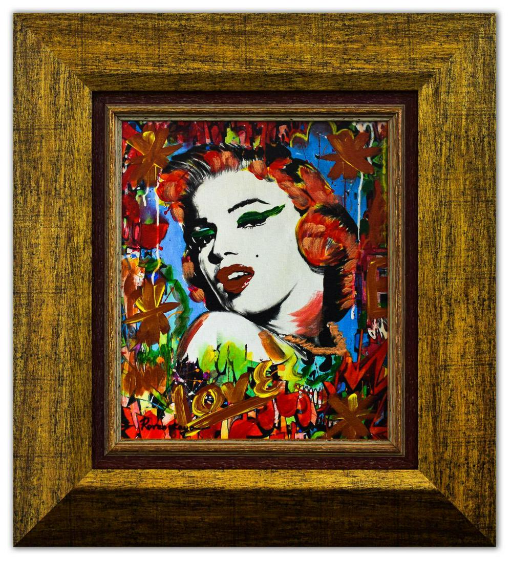 Nastya Rovenskaya- Mixed Media "Marilyn Monroe I": Artist: Nastya Rovenskaya. Medium: Mixed Media. Title: Marilyn Monroe I. Size (Unframed): 10" x 8". Certificate of Authenticity: From the publisher. Reference# 13713.