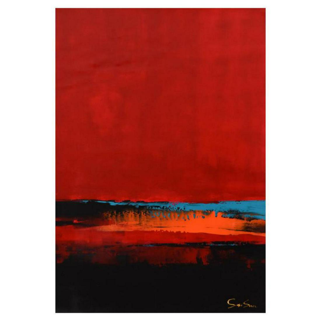 Sisi Sun, "Red" Original Acrylic Painting on Canvas (1 of 3)