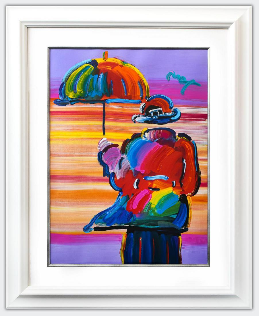 Peter Max- Original Mixed Media "Umbrella Man" (1 of 4)