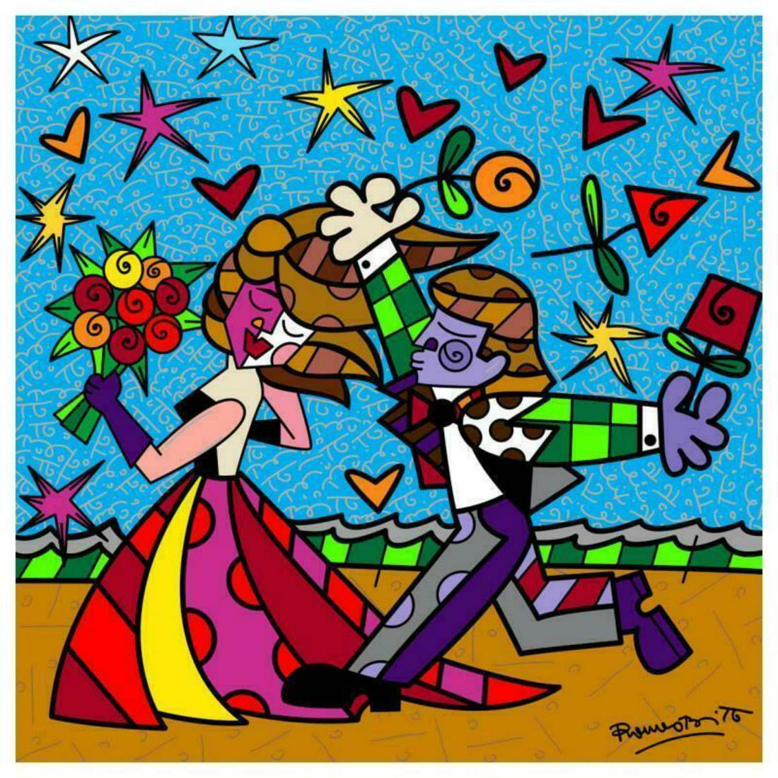 Britto, "I Love You" Hand Signed Limited Edition Giclee (1 of 2)