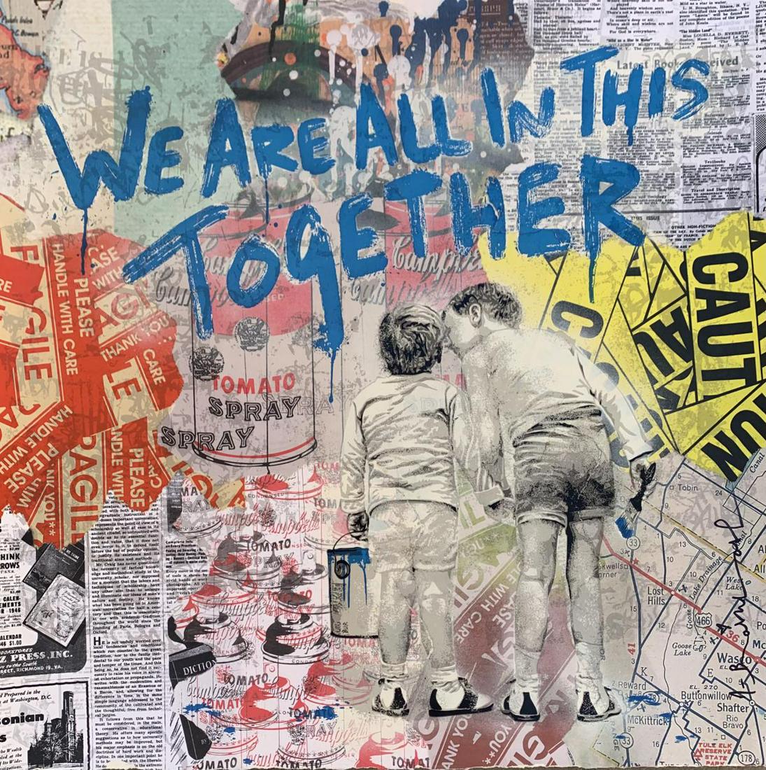 Mr. Brainwash Original One-of-a-Kind Mixed Media "We (1 of 6)
