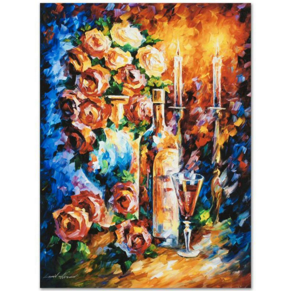 Leonid Afremov (1955-2019) "Shabbat II" Limited Edition: Leonid Afremov's (1955-2019) masterful use of color and texture make his paintings unique collectibles that are sure to brighten any wall. "Shabbat II" is a limited edition giclee on canvas. The piece
