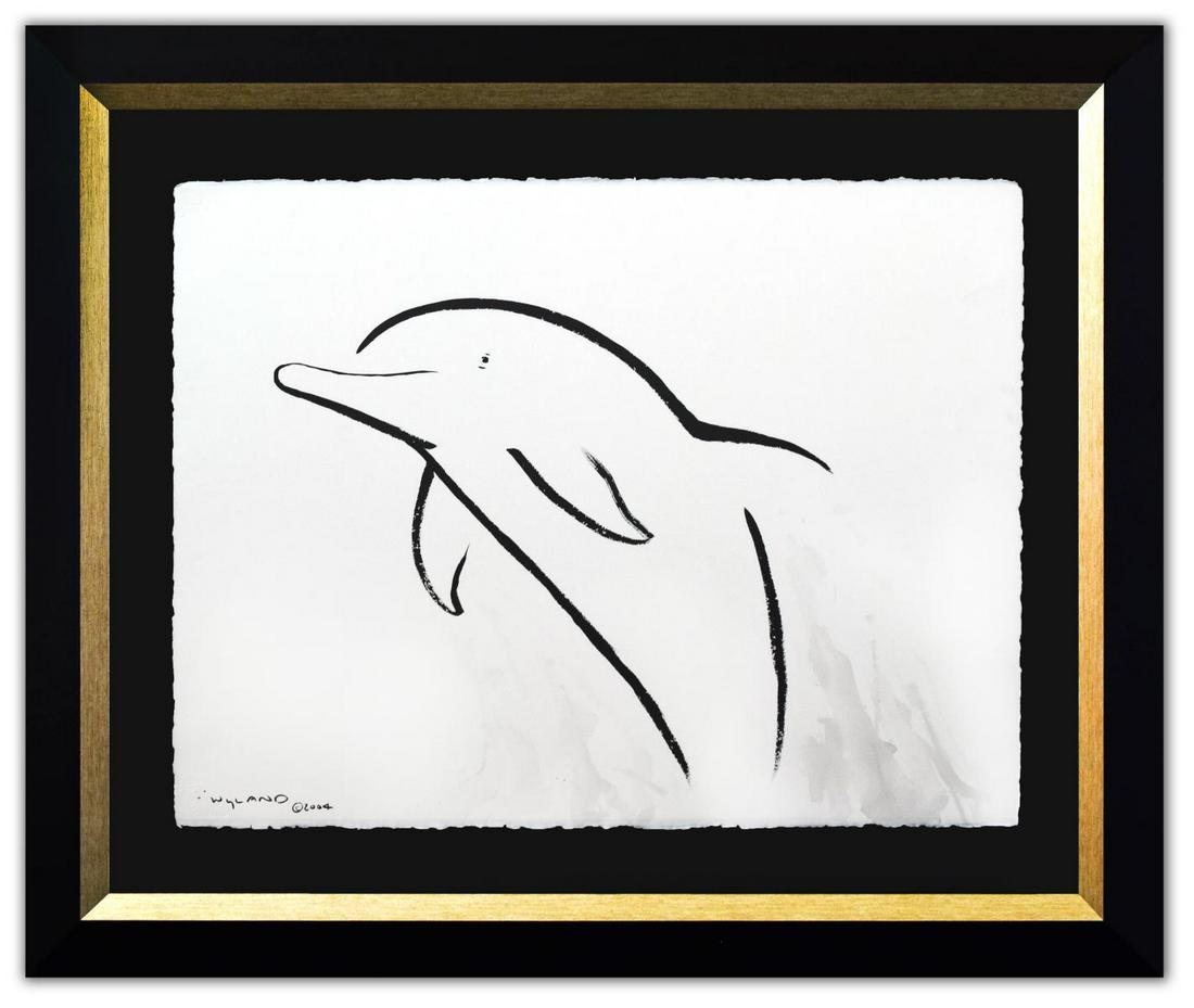 Wyland- Original Sumi Ink Painting "Dolphin" (1 of 3)