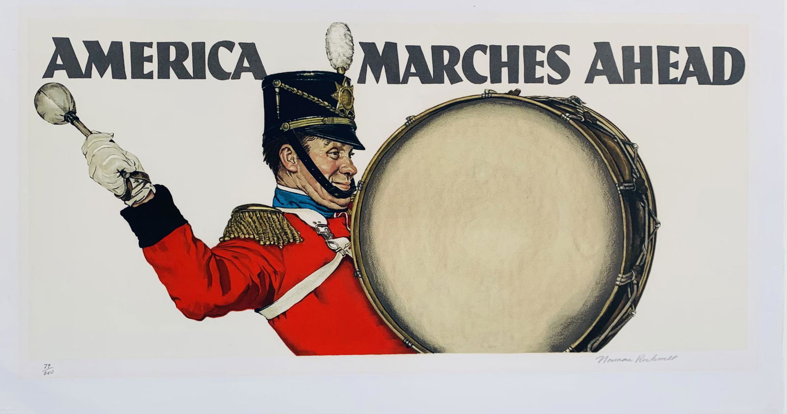 Norman Rockwell Lithograph "America Marches Ahead" (1 of 1)