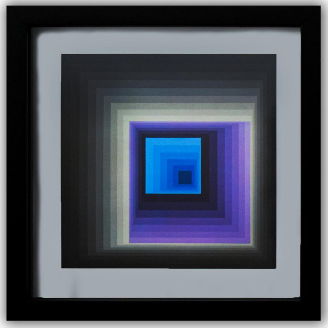 Victor Vasarely- Heliogravure Print "Reytey": Artist: Victor Vasarely. Medium: Heliogravure Print. Title: Reytey. Size (Unframed): 10" x 10". Size (Framed): 12" x 12". Additional: Custom Framed , 1975.