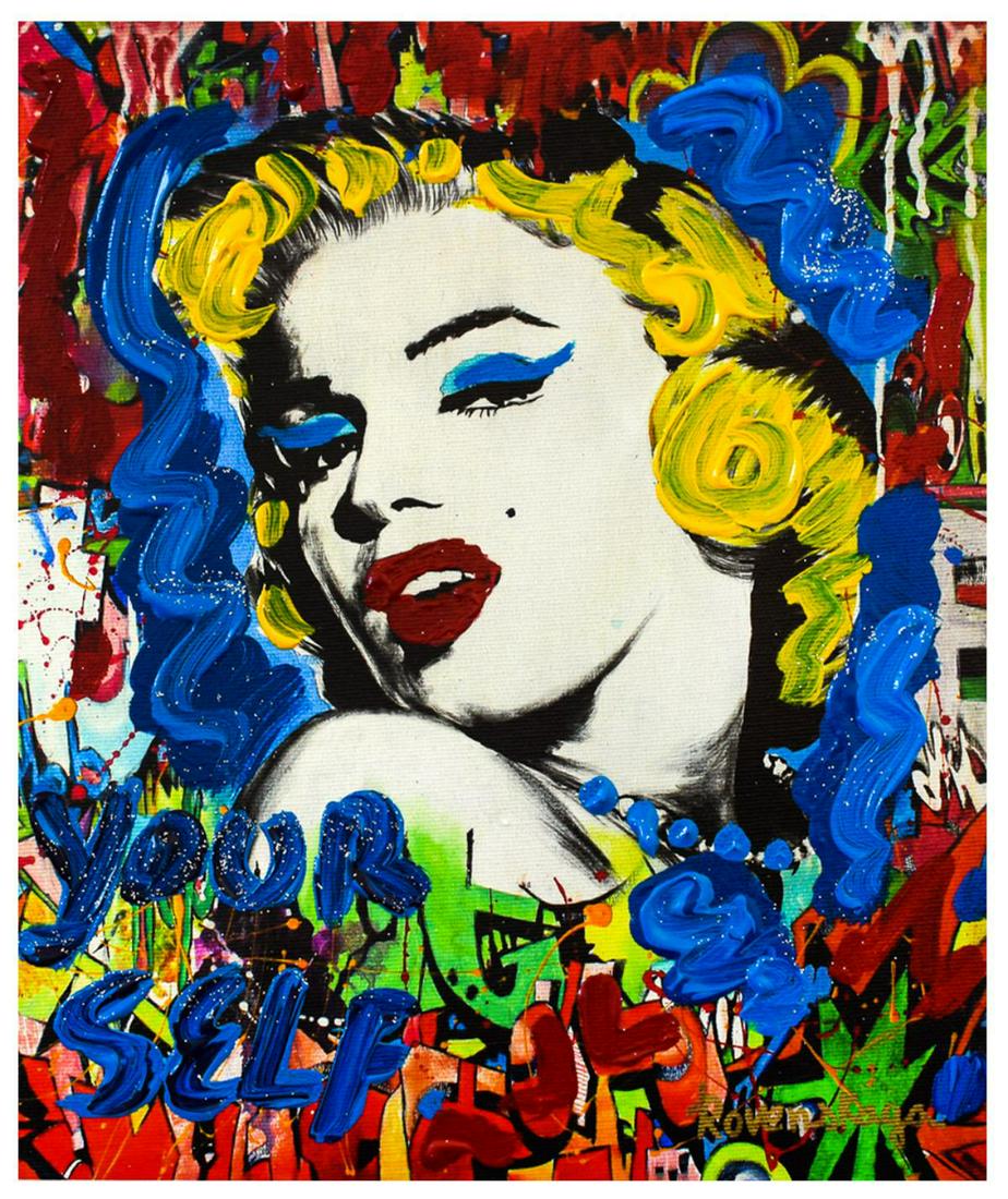 Nastya Rovenskaya- Mixed Media "Marilyn Monroe I": Artist: Nastya Rovenskaya. Medium: Mixed Media. Title: Marilyn Monroe I. Size (Unframed): 10" x 8". Certificate of Authenticity: From the publisher. Reference# 16813.