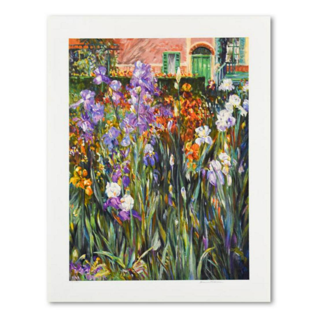 Henri Plisson, "Garden at Giverny" Limited Edition: "Garden at Giverny" is a limited edition serigraph on paper by Henri Plisson, numbered and hand signed by the artist. Includes Letter of Authenticity. Measures approx. 31" x 39" (border), 25" x 33" (i