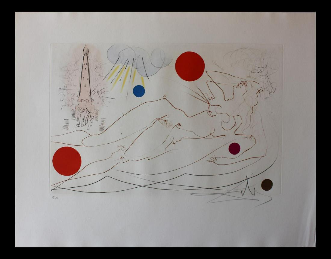 Salvador Dali- Original Etching with color "Water (1 of 3)
