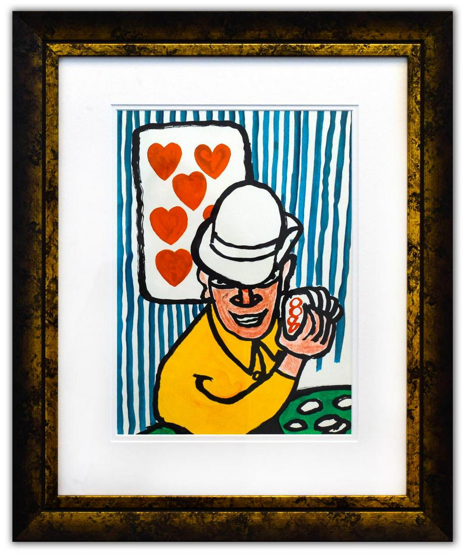 Alexander Calder- Lithograph "DLM212 - Joueurs de: Artist: Alexander Calder. Medium: Lithograph. Title: DLM212 - Joueurs de cartes II. Size (Unframed): 15" x 11". Size (Framed): 25" x 20". Certificate of Authenticity: Is included. Additional: Year : 1
