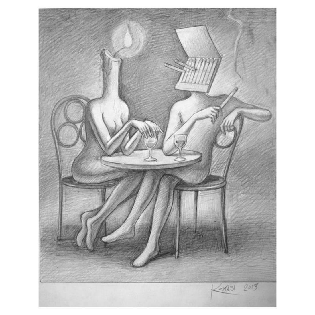 Mark Kostabi "The Perfect Match" Hand Signed Original (1 of 1)