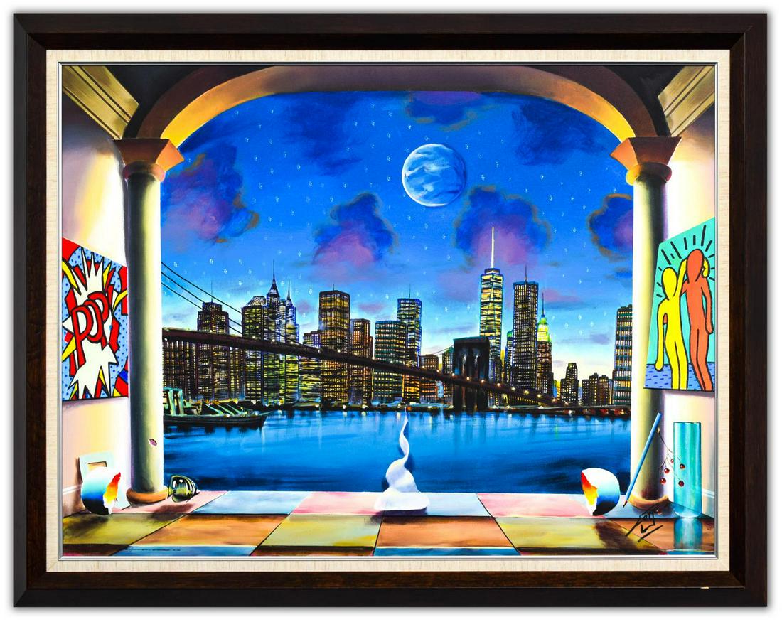 Ferjo- Original Oil on Canvas "A New York Evening" (1 of 3)