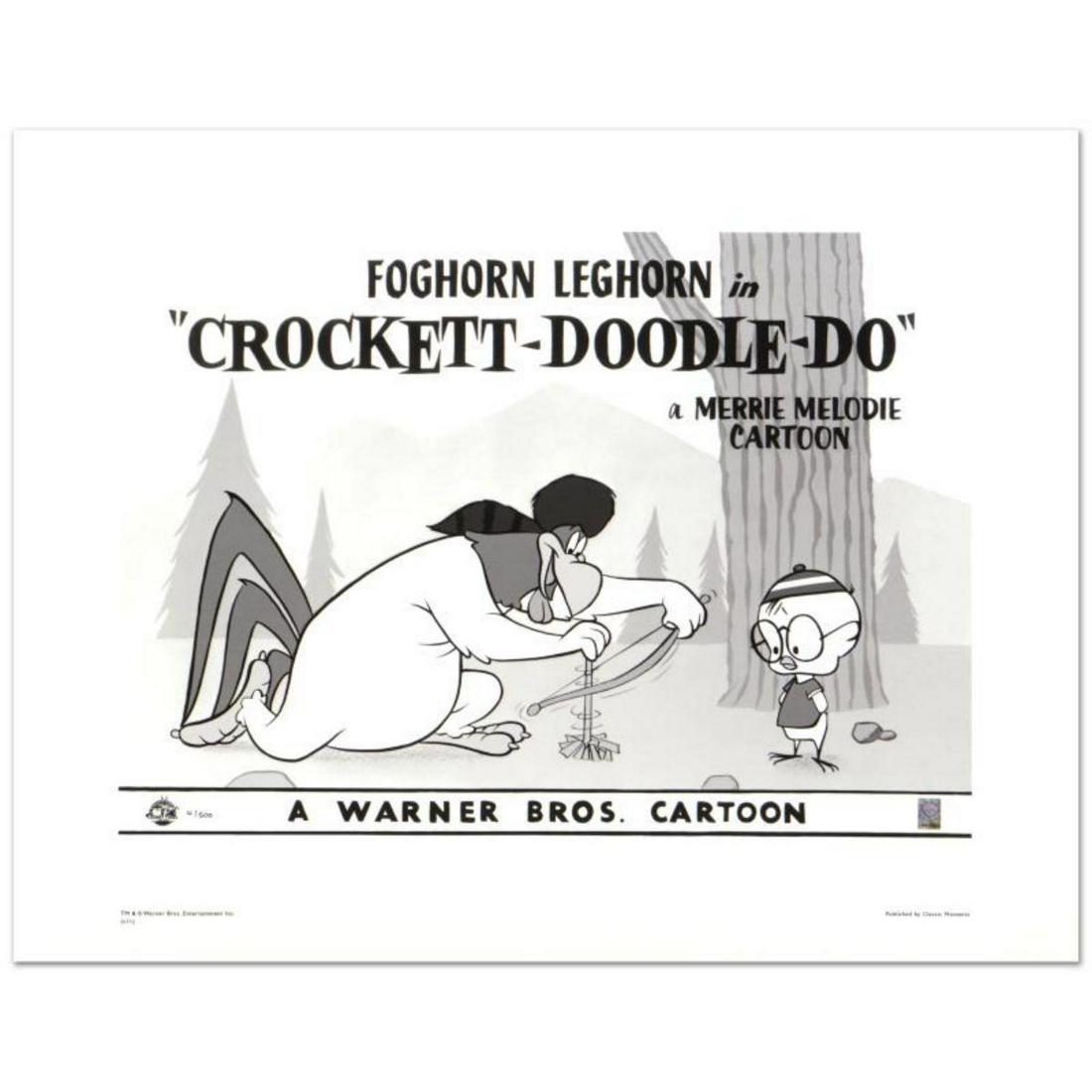 "Crockett Doodle Do" Limited Edition Giclee from Warner: "Crockett Doodle Do" is a limited edition giclee on paper from Warner Bros., numbered with hologram seal of Authenticity. This image was originally used as a "lobby card" displayed in theater lobbies 