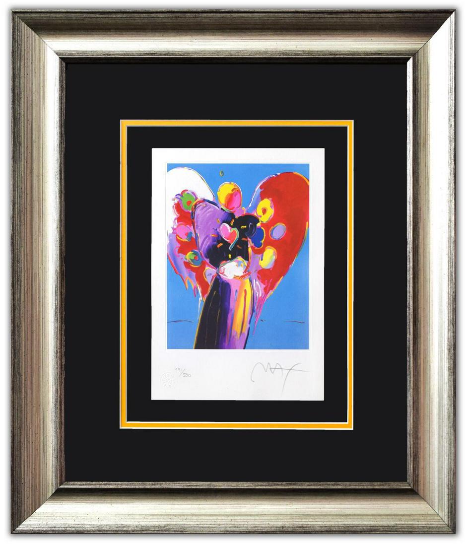 Peter Max- Original Lithograph "BLUE Angel with Heart" (1 of 4)