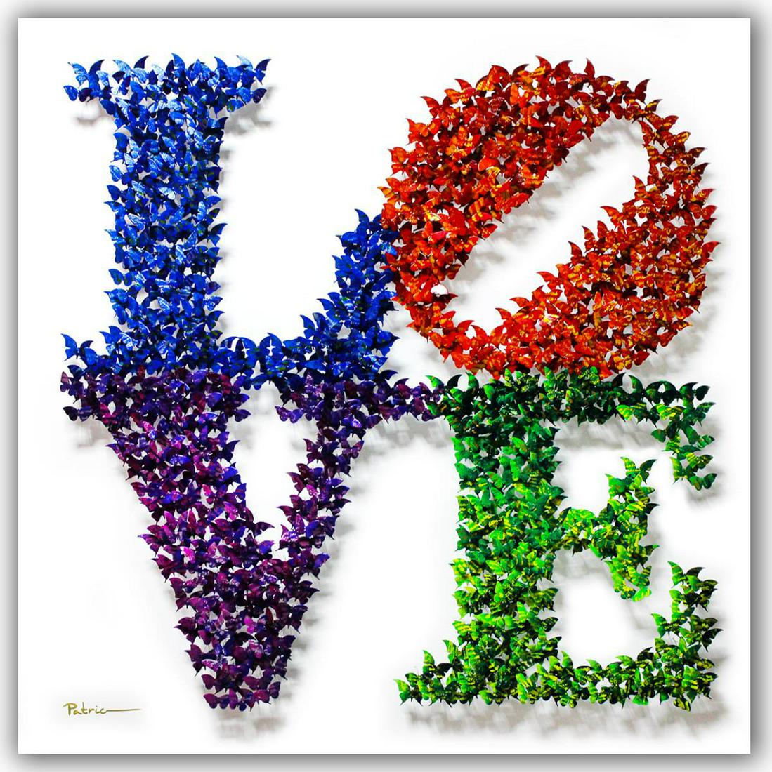 Patricia Govezensky- Original 3D Metal Art on Wood "Shape of Love" (1 of 6)