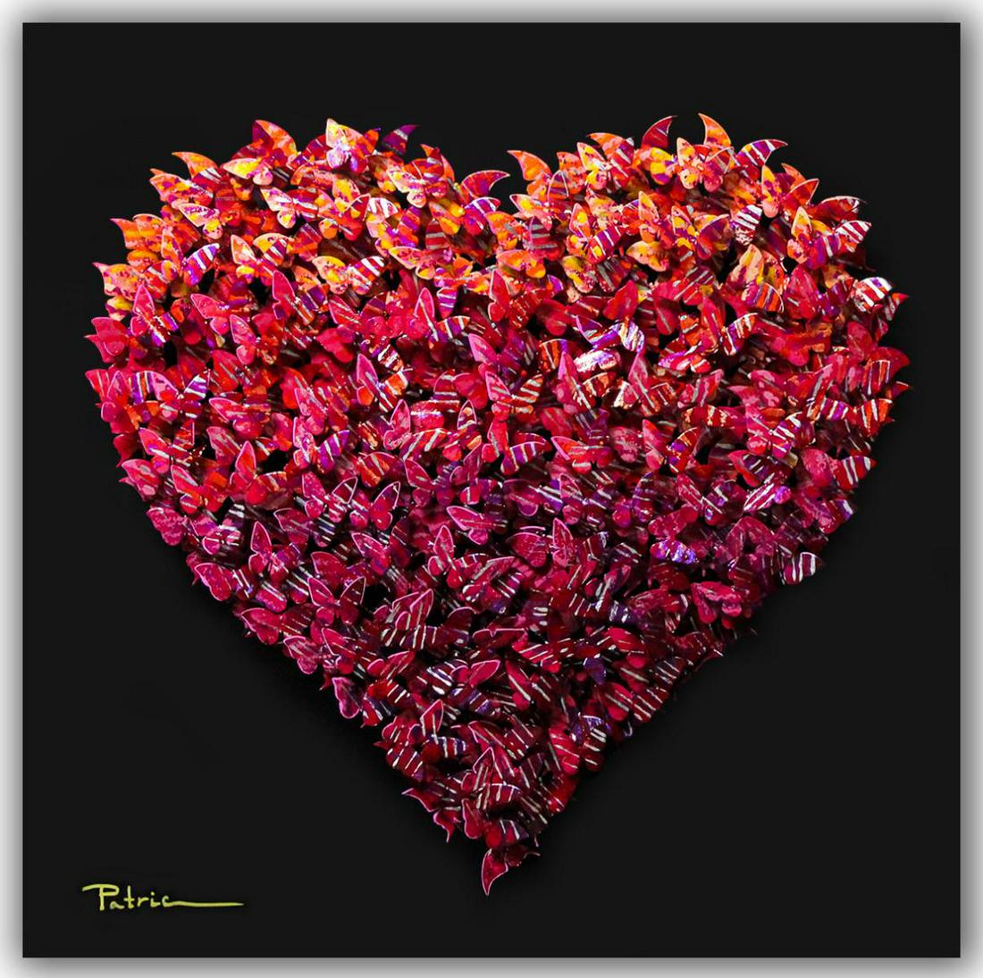 Patricia Govezensky- Original 3D Metal Art on Wood "Heart" (1 of 4)