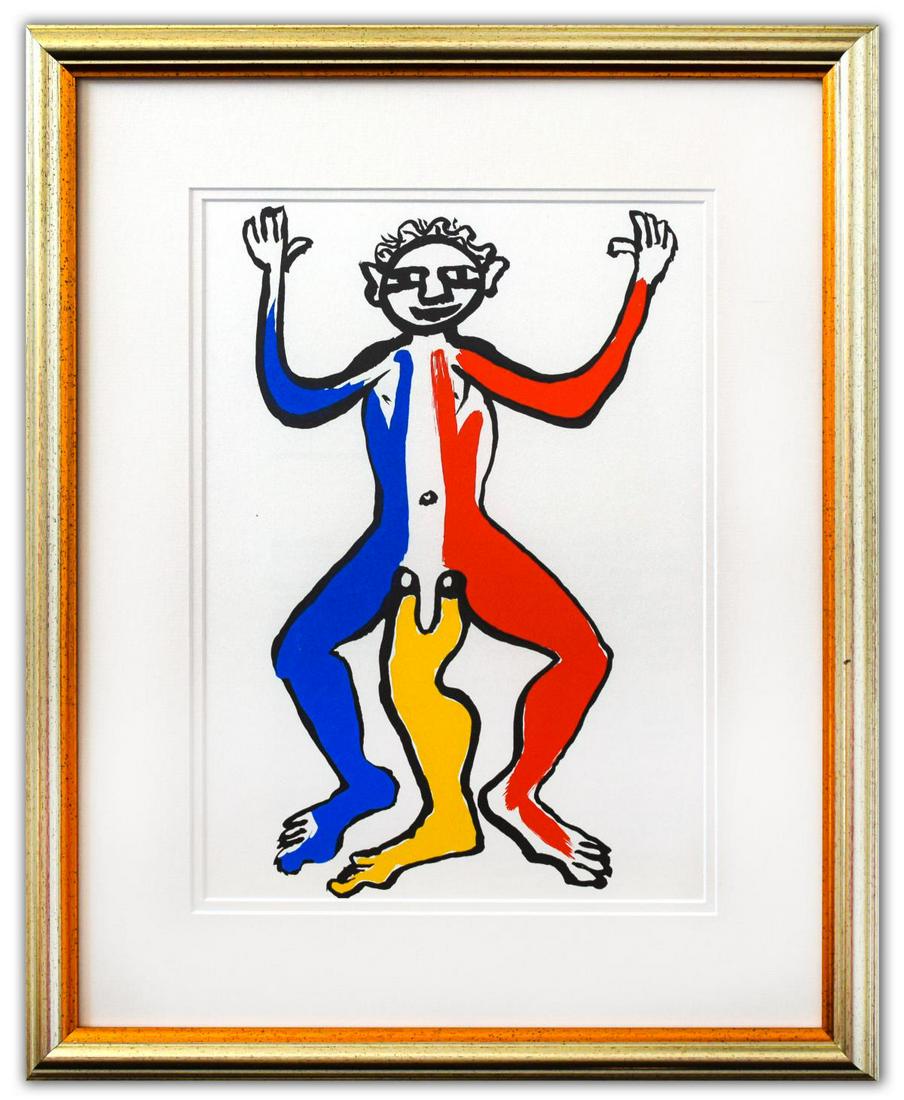Alexander Calder- Lithograph "DLM212 - UN PATRIOTE": Artist: Alexander Calder. Medium: Lithograph. Title: DLM212 - UN PATRIOTE. Size (Unframed): 15" x 11". Certificate of Authenticity: Is included. Additional: Custom framed. Reference# 15620.