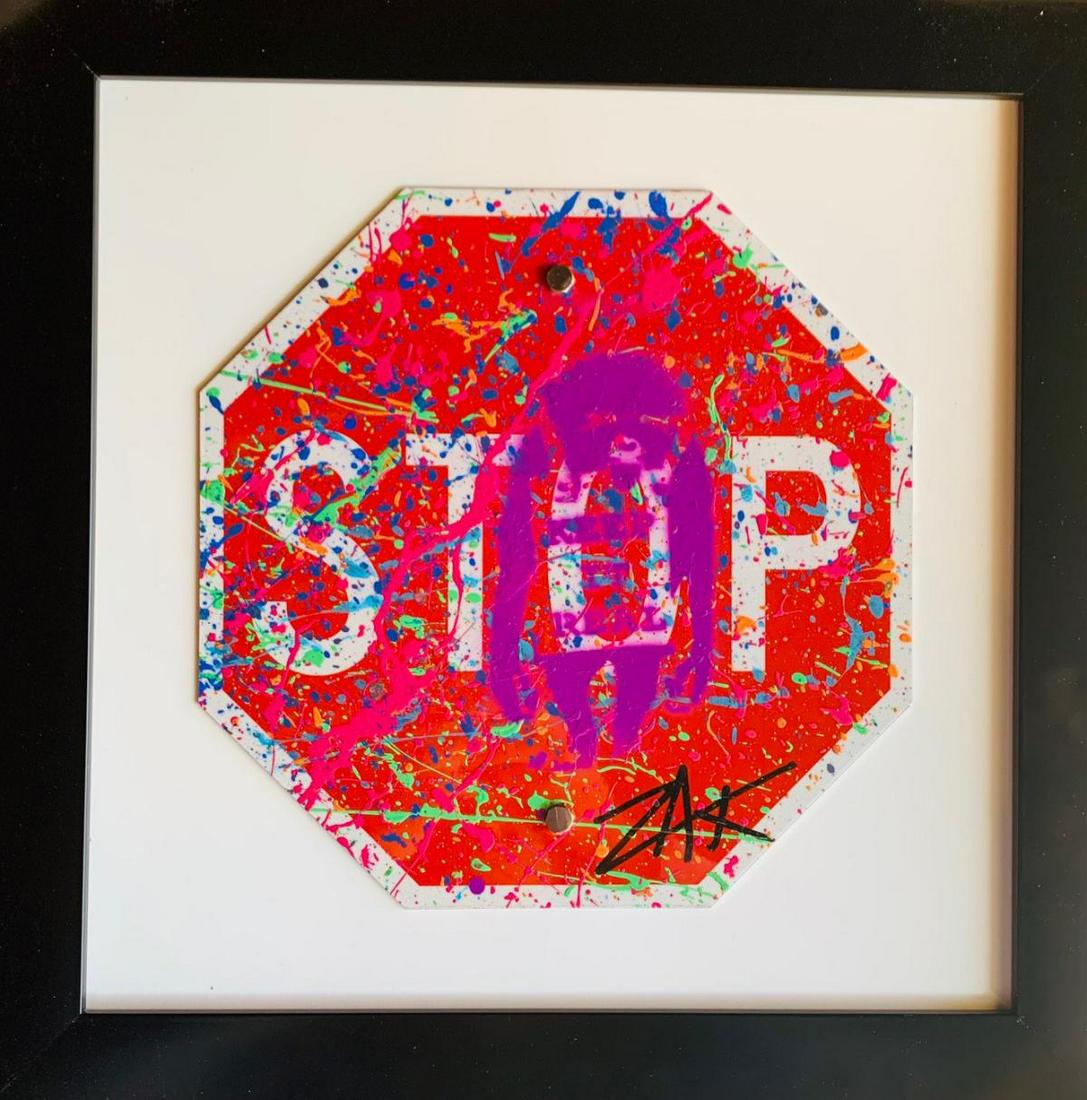 E.M. Zax Hand painted metal street sign "Stop" (1 of 1)
